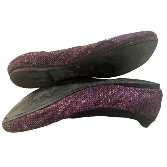 Tory Burch Purple Metallic Sparkle Caroline’s Flats 9.5 - Picture 5 of 9